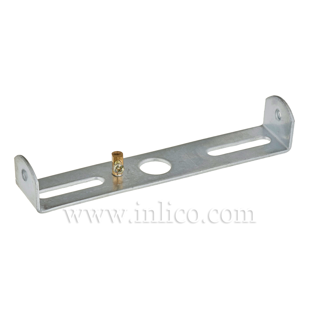 BRACKET WITH EARTH FOR 100mm CEILING CUP 6.1008 GALVANIZED STEEL WITH M4 SIDE HOLES